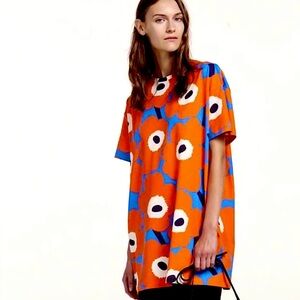 Marimekko Punkti Unikko Long Cotton Tunic T Shirt Size Large (L)